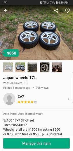 Japan Wheels 17x7 Light Waigths