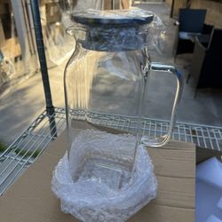 2-pack high borosilicate glass cold water pitcher, large-capacity insulated thickened juice jug, premium cold beverage pitcher for home or restaurant 