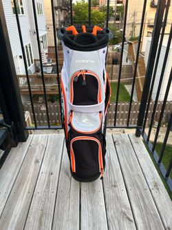 Cobra FLY XL Golf Bag White Black Orange 14 Way Divider Cart Bag