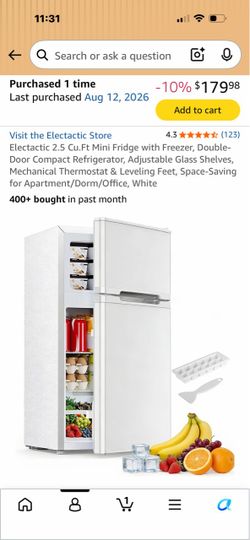 Electactic 2.5 Cu.Ft Mini Fridge with Freezer