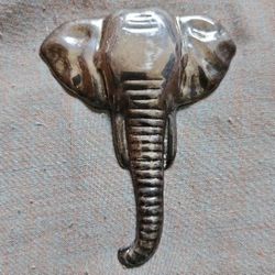 925 Silver Elephant Head Trunk Brooch 