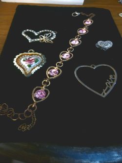 HEART BRACELET AND HEART PENDANTS