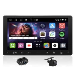 Car Stereo Radio Double Din, 9 Inch Touch Screen Head Units, Built In 4G, WiFi, Bluetooth, Amp, Sub, GPS, Dual Dash Cam, Wireless CarPlay Android Auto