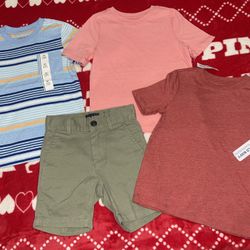 Boys shirts + shorts size 4