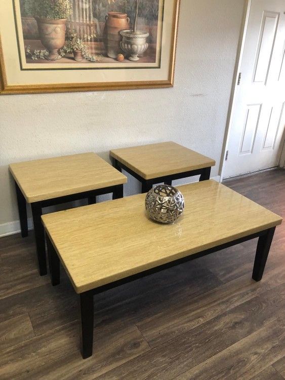 Ashley Furniture Coffee Table With 2 End / Side Tables Set