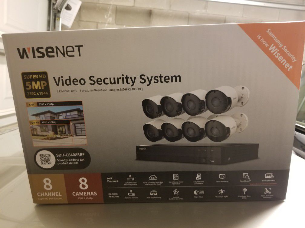 (Samsung) Wisenet 8 Camera Video Security System