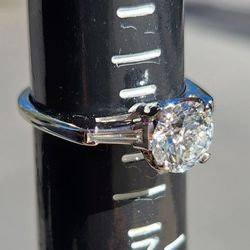 1.48CTW. Platinum Iridium Natural & IGI Certified Lab Created Diamond Engagement Ring 