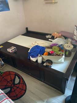 Bed frame with drawers