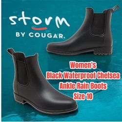Women's Storm By Cougar Celeste Black Waterproof Chelsea Ankle Rain Boots Size 10  Description Take on the rainy days in style with these Chelsea Rain