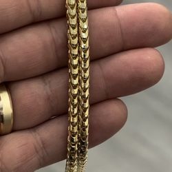 24” Diamond cut Franco  10KT Gold chain 4mm
