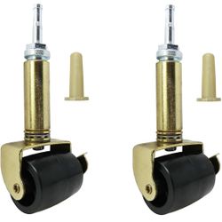 New BED WHEELS! 4-1/8 in. Black Rubber and Gold Steel Adjustable Bed Frame Stem Caster with Locking Brake, 125 lb. Load Rating (2-Pack)