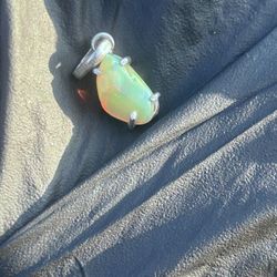Fire Stone Ethiopian Opal Pendant 