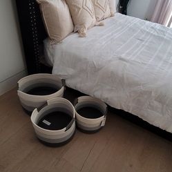 3 Fabric Baskets For Sale