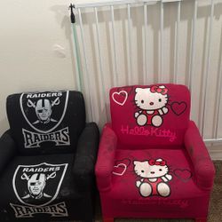 2 Kids Hello Kitty And Raider Chairs 