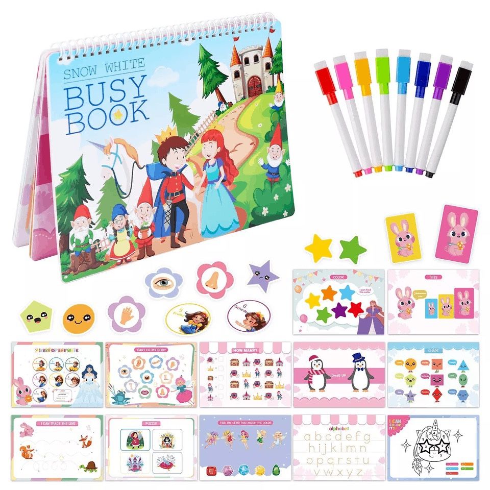 BRAND NEW SNOW WHITE BUSY BOOK LEARNING TOY FOR TODDLERS & KIDS