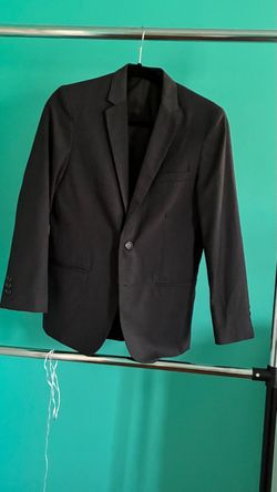 grey Single-Button Suit Blazer
