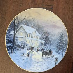 Thomas Kinkade "Sleigh ride Home" Collector Plate 