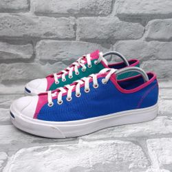 Converse Jack Purcell OX Women's 10.5 /Mens Size 9  Blue Green Fuchsia Men Casual Shoes