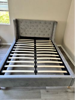 Living spaces gray bed frame