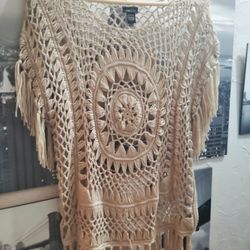 Cream Color Swimsuit Coverup XL..Looks Newonly