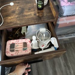 BROWN RUSTIC NIGHTSTAND X2