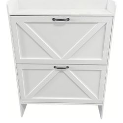 Garvee Shoe Storage Cabinet with 2 Flip Drawers, Entryway Slim Shoe Rack, Freestanding Hidden Shoe Organizer Cabinet 