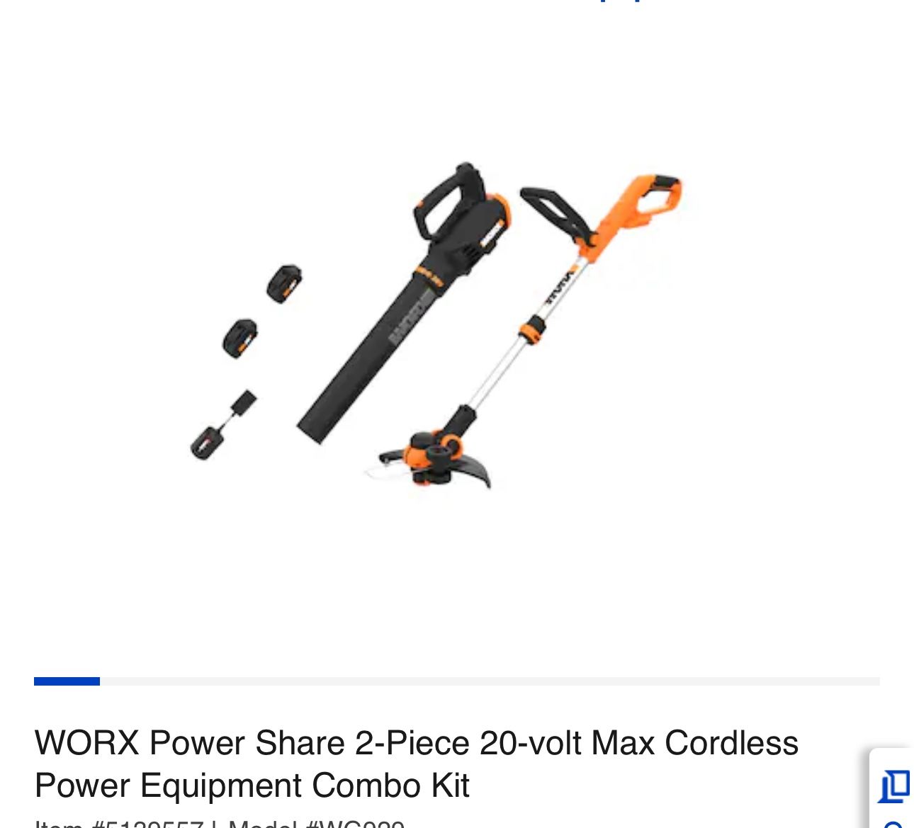 WORX Power Share 2-Piece 20-volt Max Cordless Power Equipment Combo Kit