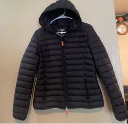 Save The Duck Black Puffer Jacket with Hood