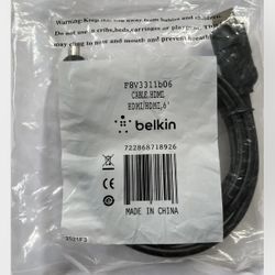 Belkin HDMI to HDMI M / M Cable 6 ft F8V3311B06 Brand New Factory Sealed