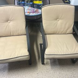 2 Piece Rod Iron Outdoor Chair Set W/cushions-MAKE OFFER!