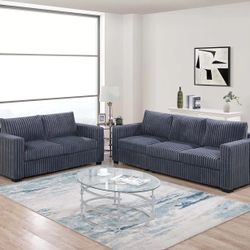 Brand New Comfy Corduroy Sofa Loveseat Set 
