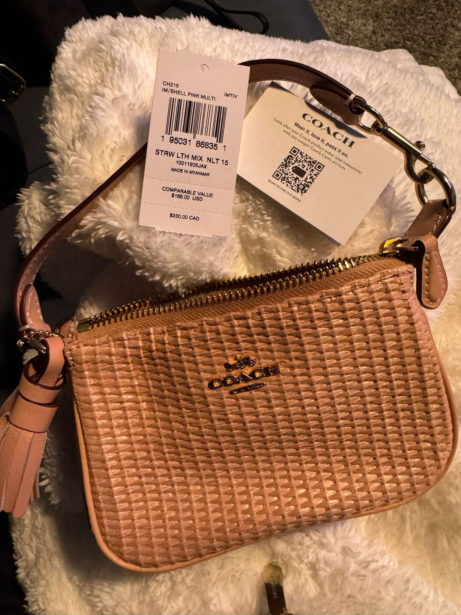 Coach CH215 Nolita 15 In Straw Gold/shell Pink Multi