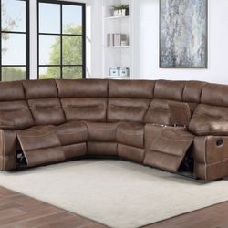 Manual Reclining Sectional Couch 