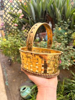 Vintage brass basket