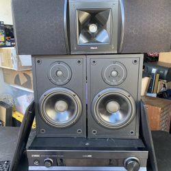 Speakers Yamaha Receiver With Infinity Speakers And Klipsch Center Channel Home Speakers Great Sound MAKE AN OFFER!