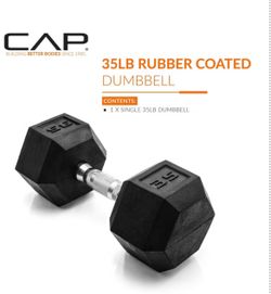 CAP 35lbs Coated Hex Dumbbell with Contoured Handle