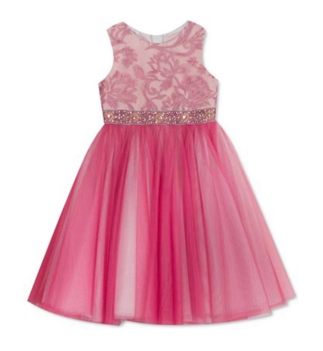 BEAUTIFUL EMBELLISHED PINK DRESS (NEW) 2T & 3T AVAILABLE