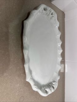 White Ceramic Oval Serving Platter