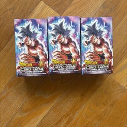 DRAGON BALL CARD GAME 3 BOXES & A FEW OLD CARDS THROWN IN 