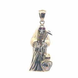 Men’s or Women’s 14k Yellow Gold 1.25” Inch Santa Muerte Pendant for Necklace GP3128230