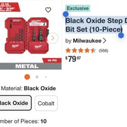 Milwaukee Black Oxide Step Drill Bit Set (10-Piece)