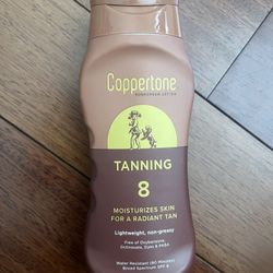 Coppertone Tanning Sunscreen Lotion, SPF 8 Broad Spectrum Sunscreen, 8 fl oz $3