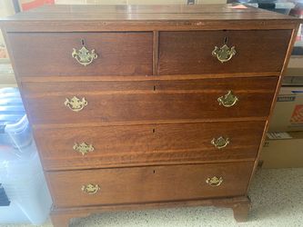 Antique Georgian Oak Chest - 1760s English George III - 2 over 3 Bracket Feet - 41"W
