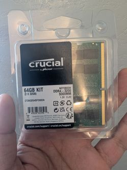 Crucial 64gb Laptop Ram kit DDR4 3200