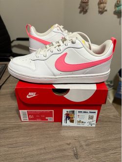 Size 5.5Y / 7 Womens - Nike Court Borough Low 2-White Light Citron (GS)