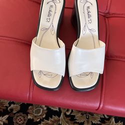 Michelle D Stacked Slide On Sandles