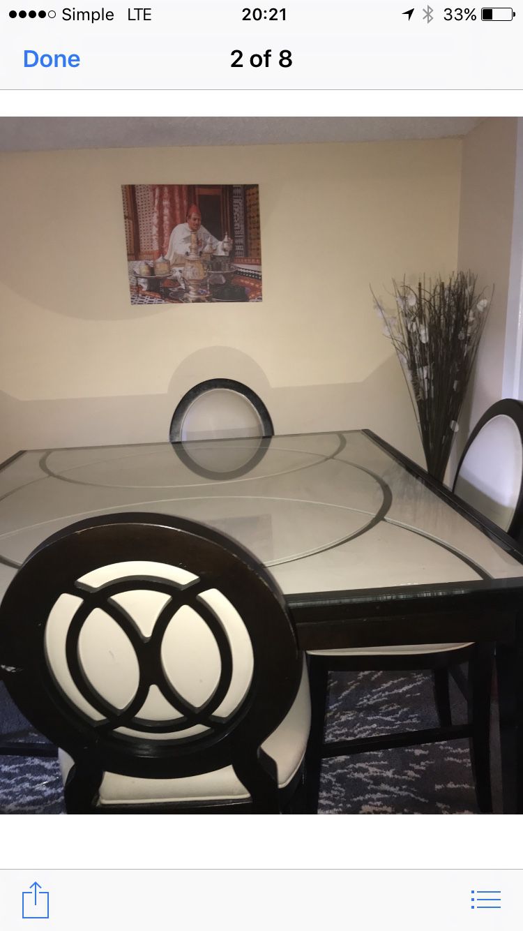 Beautiful 2 years oldcosmo Counter-Height Table and 4 Chairs - Merlot -$1400 value