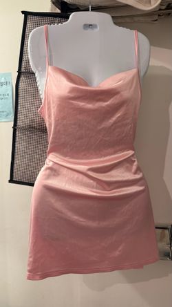 Winx pink cocktail pink mini ribbon back dress