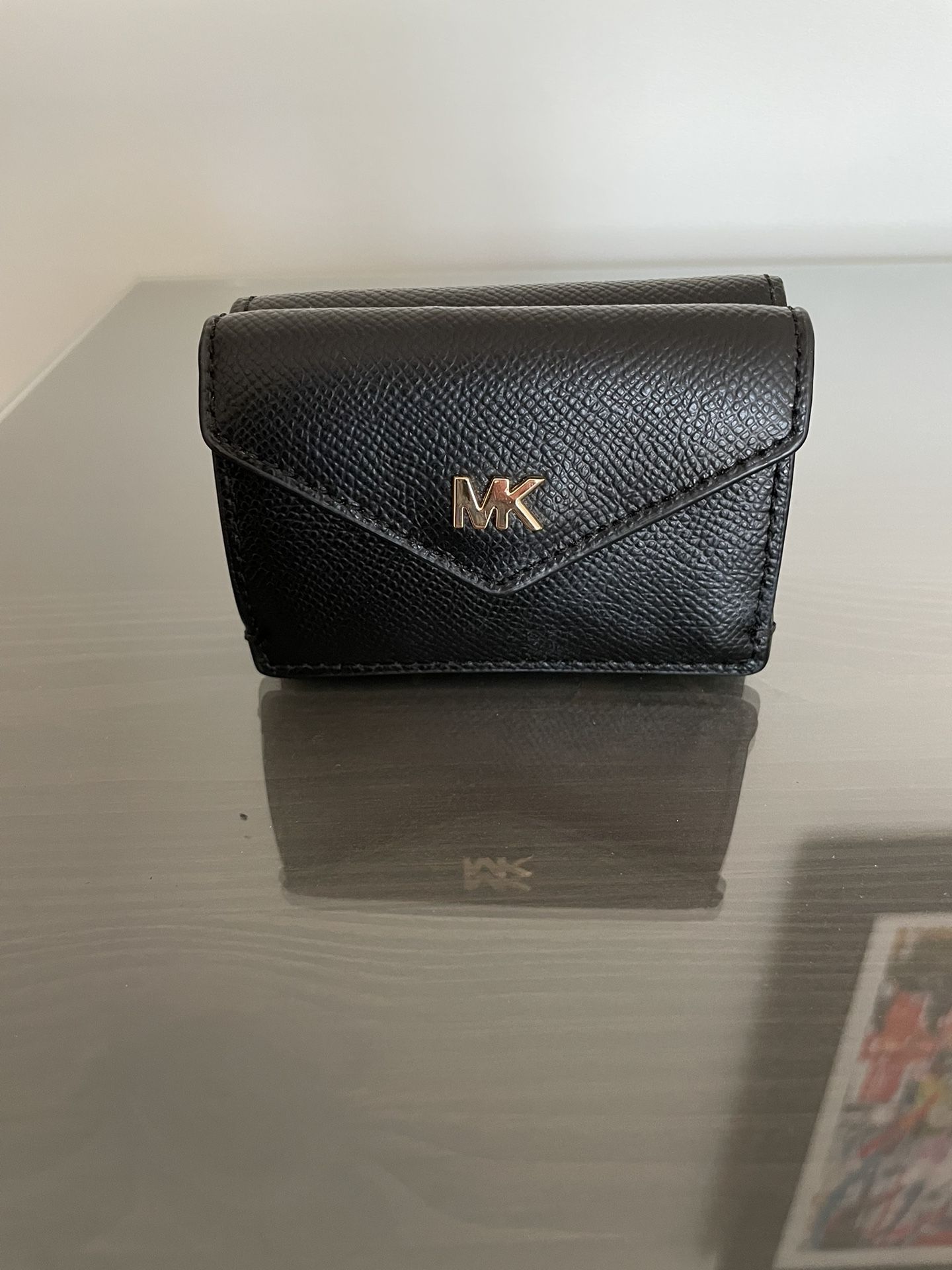 Michael Kors Small Trifold Leather Wallet Black “Money Pieces”