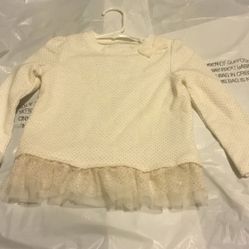 One Beautiful White Dress With Lace And Trim With Shinny Gold In Pattern For Just 2.00
